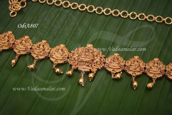 Oddiyanam Lakshmi and Vishnu Antique Design Kamarpatta For Bridal Hip Chain 