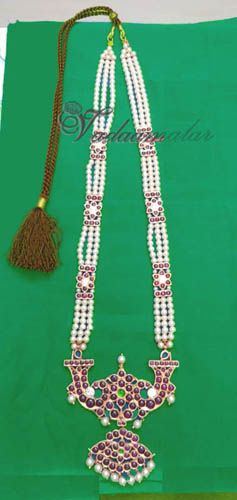 Buy Original Temple Jewellery long Neklace Kemp stones Kathak Bharatanatyam Dance