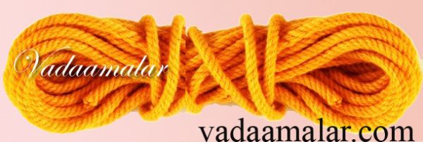 Yellow Cotton String Thread Rope for False Additional hair and ornaments 10 meters