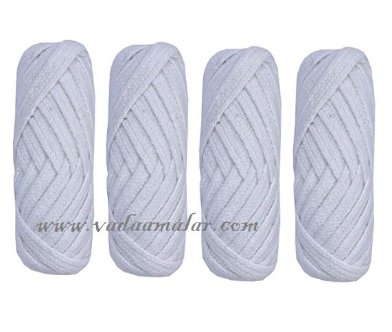 Nada Women's Pure Cotton Saree/Pyjama Dori Strings (25 Meters, White)