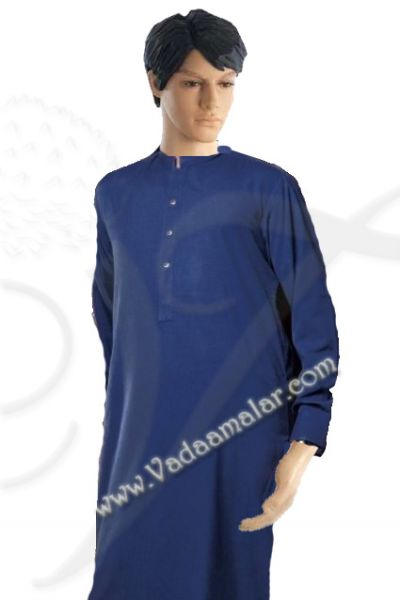 Blue Color Pure Cotton  Kurtha Kurta Pajama Payjama Set 