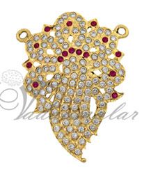 Sparkling white & pink stones designer pendant for traditional India sarees and salwars