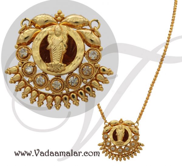 Gold Plated Goddess Lakshmi Design Pendant Dollar