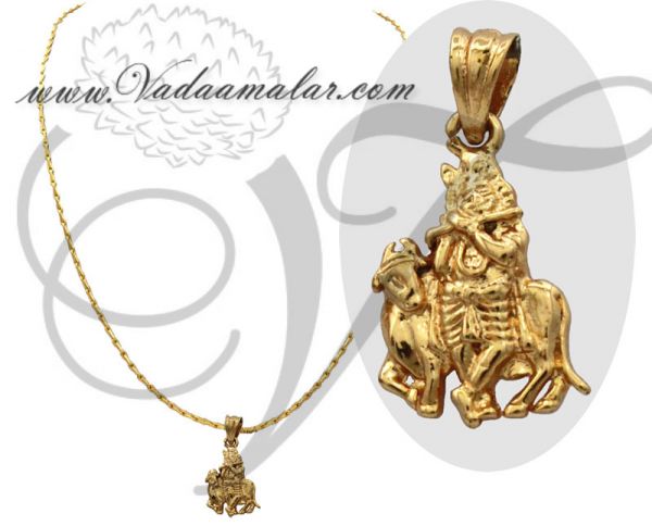 Lord Krishna pendant design gold plated dollar Buy Now