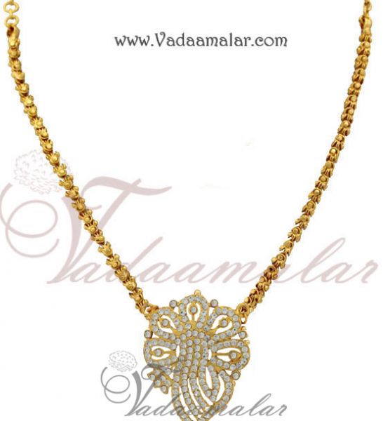 White stones pendant for traditional sarees and salwars
