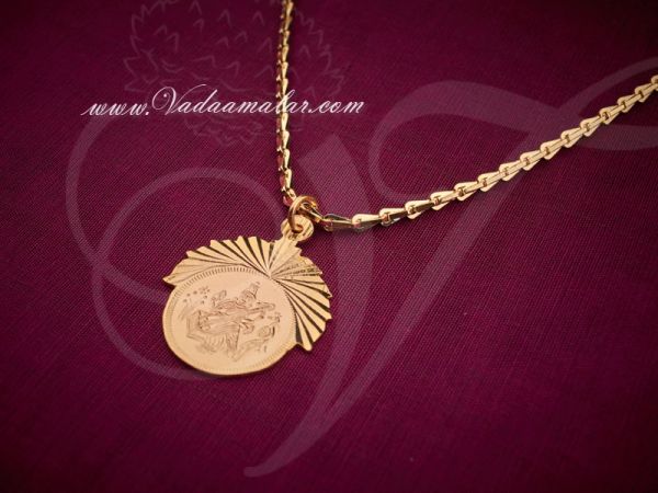 Lakshmi design pendant with gold plated chain
