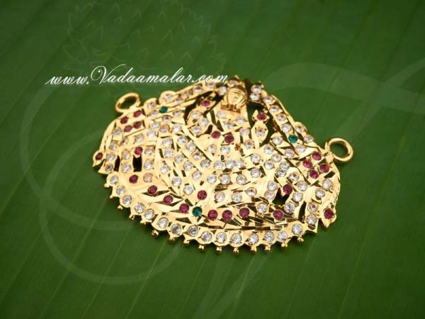 Gold plated Lakshmi Design AD Stones Pendant 