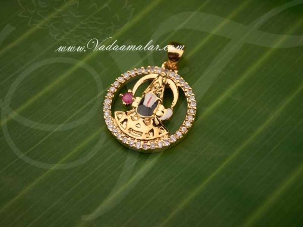 Tirupati Lord Balaji American Diamond Stones Pendant 