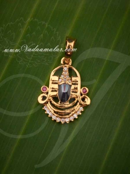 Small Size Tirupati Lord Balaji American Diamond Stones Pendant 