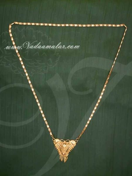 Gold Plated Dollar Pendant Trendy Designs Indian Pendant With Chain Sets Buy Now