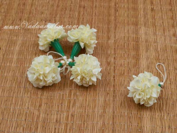 Off-White Marigold Flowers Samanthi Cloth Flower Decoration Crafts Buy Online - 25 pieces