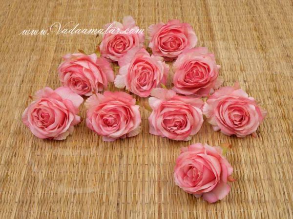 20 Blush Pink Artificial Rose Heads Flower Roja Buy Now 2.4