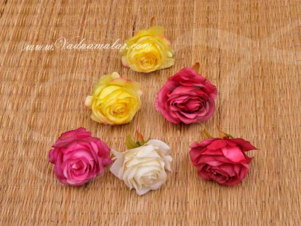 20 Assorted Colours Artificial Rose Heads Flower Roja Buy Now 2.4