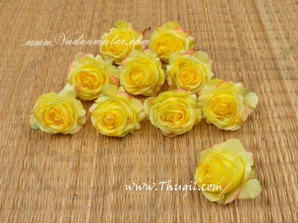 Yellow Rose Artificial Heads Flower Roja Buy Now 20 pieces