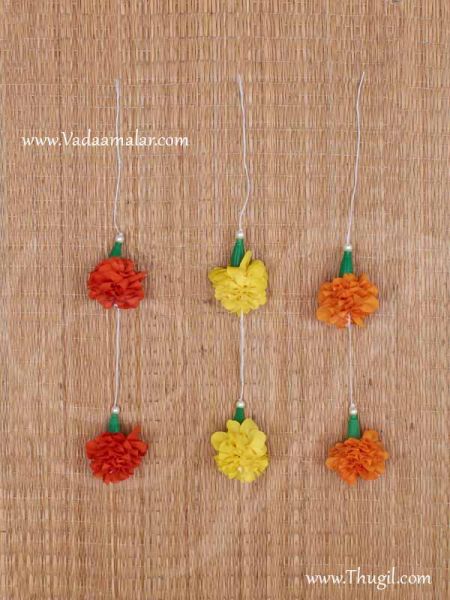 Marigold Flower Samanthi Cloth Flower Toran Decoration Buy Online 30 flowers
