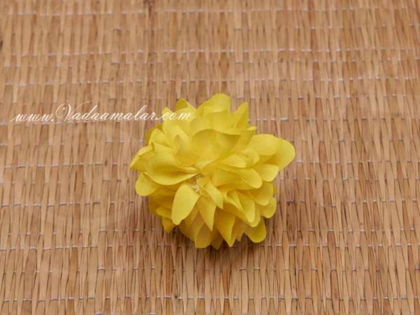 Yellow Marigold Flower Samanthi Cloth Flower Decoration Crafts Buy Online - 25 pieces