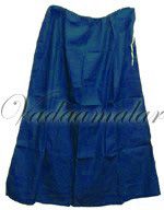 Blue Pure Cotton Readymade Saree Petticoat Ready to Wear Inskirt PettyCoat