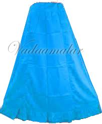 Bright Blue Readymade Saree Cotton Petticoat Inskirt PettyCoat Petticoats