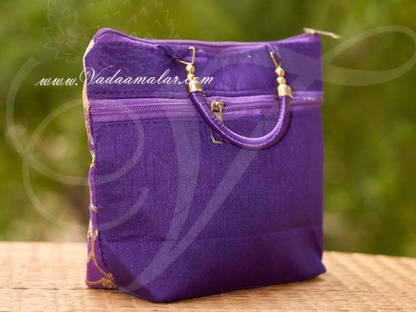 Raw Silk Embroidered Cloth Pouch Gift Bag with Zipper Return Gifts Buy Online