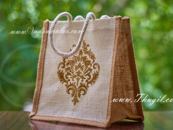 7 x 7 Ethnic Wedding Gift Jute Bags Buy Now