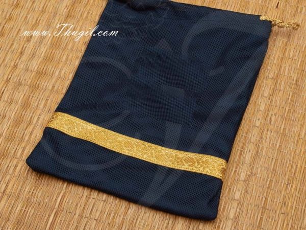 Blue Cloth Pouch Jewellery Pouch Gold border bags pouches Buy Online