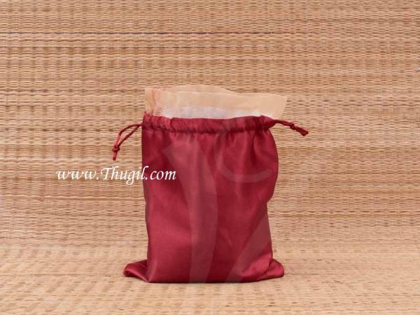 Wedding Return Gift Pouch Potli Bag Thamboolam Bags Maroon Colour - 10 x 8 Buy Now 