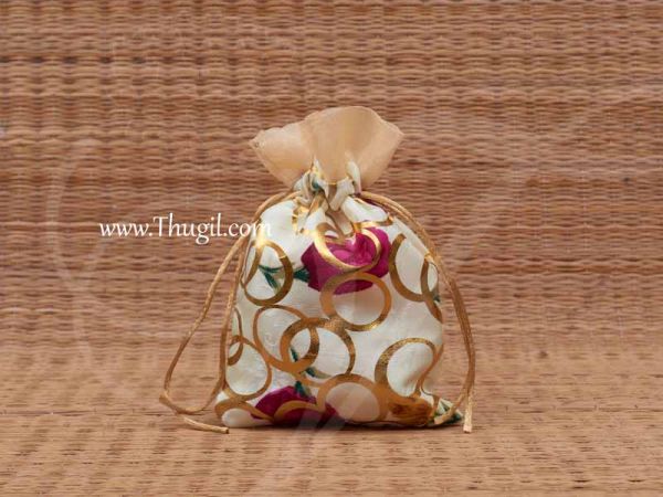 White Velvet Pouch Jewellery Pouch gold border bags pouches 6x4inches