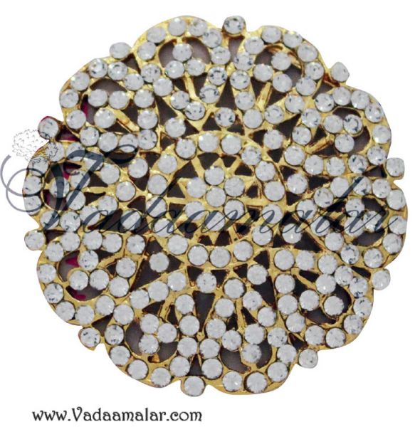 Dazzling White stone Hair Ornaments Rakodi for Indian Bride Head Jewelery