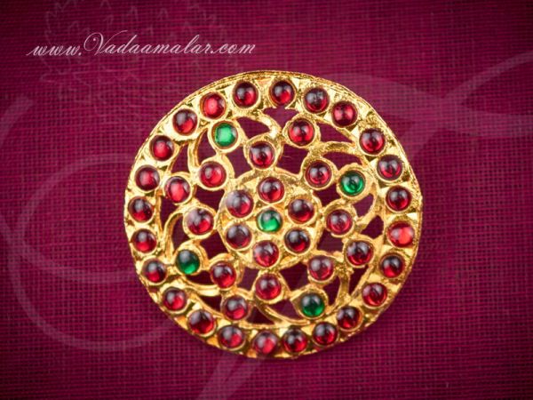 Small size kemp stones rakodi hair ornament for Indian design