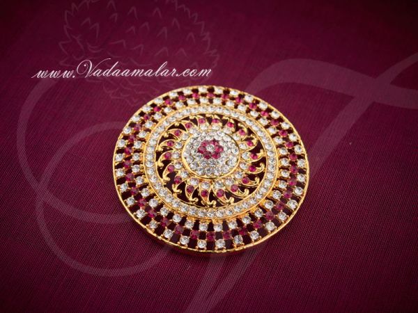 Hair chotis online white and pink color stones rakodi for Indian design