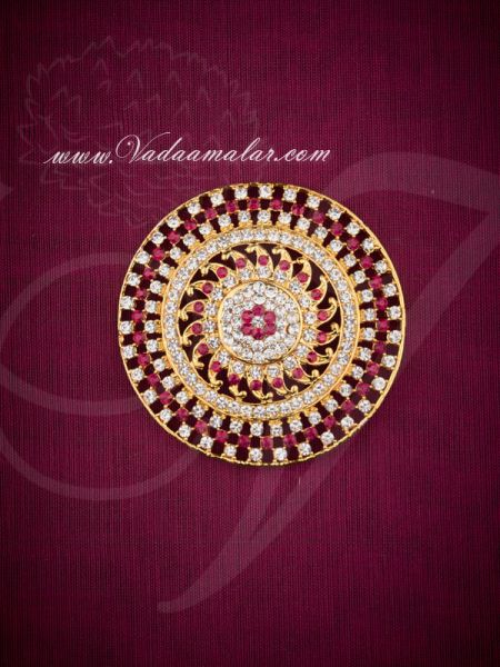 Hair chotis online white and pink color stones rakodi for Indian design
