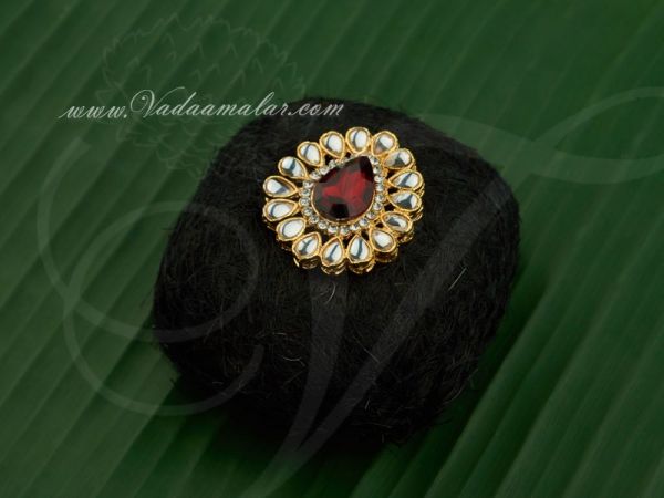 Indian Bridal Hair Design Band Bun with kundan Jewellery Buy Now