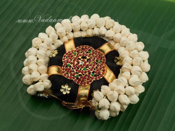 Traditonal Indian hair design jamine flower Veni ring kemp rakodi Bharatanatyam Dances Buy Now