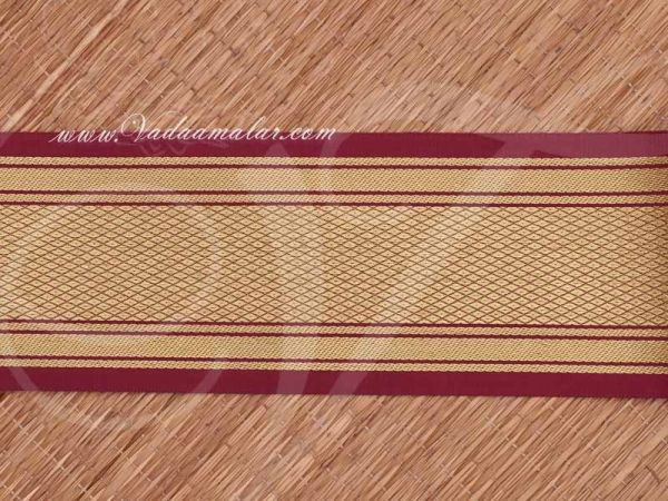 First quality Jari Border Maroon Gold Colour Saree Sari Trim End Borders - 3.5 inches
