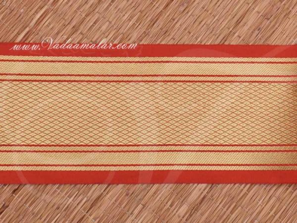 First quality Jari Border Orange Gold Colour Saree Sari Trim End Borders - 3.5 inches