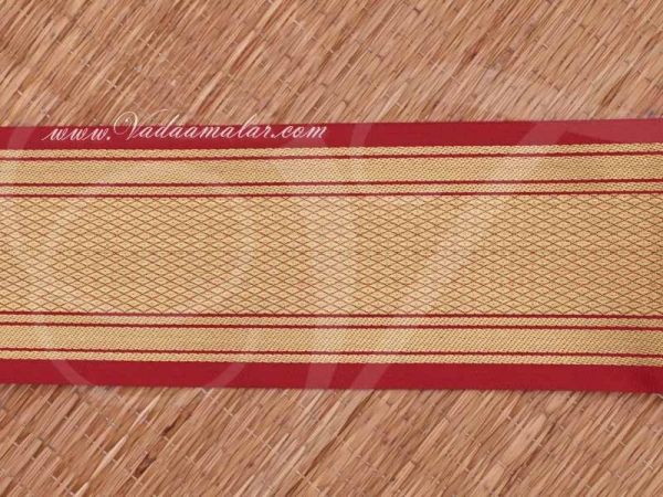 First quality Jari Border Red Gold Colour Saree Sari Trim End Borders - 3.5 inches