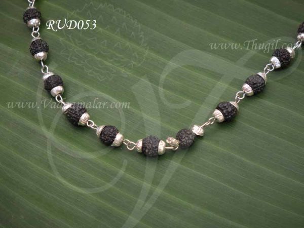 Black Rudraksha beads design chain mala 