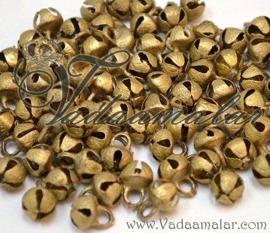 25 Pcs Indian Brass Ghungroo Bells Loose Beads Bellydance Music Classes Craft