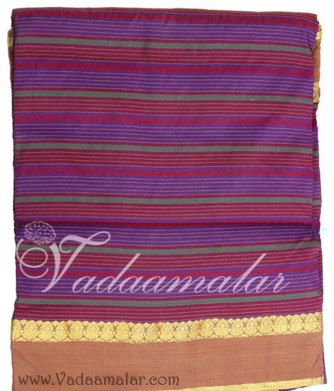 Purple With Maroon Colour 9 yards Ethnic India Saree Traditional Indian Sari Buy Online