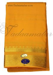 Yelow Poly Cotton Saree with zari Border traditional South Indian Sari