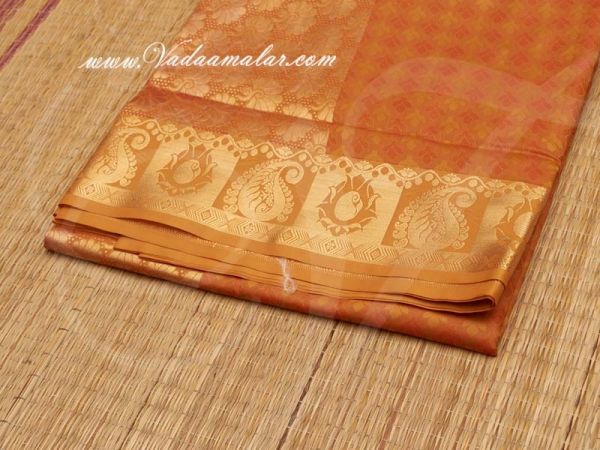 Poly Cotton Saree With Zari Border Traditional South Indian Sari