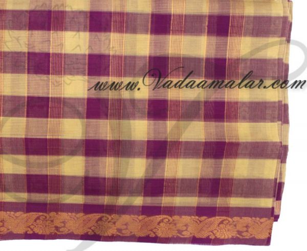 Traditional Magenta Colour Pure Cotton Saree Buy Online