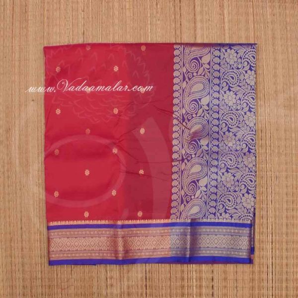 Pink Poly Cotton Art Silk Saree With Zari Border Traditional Indian Sarees Online