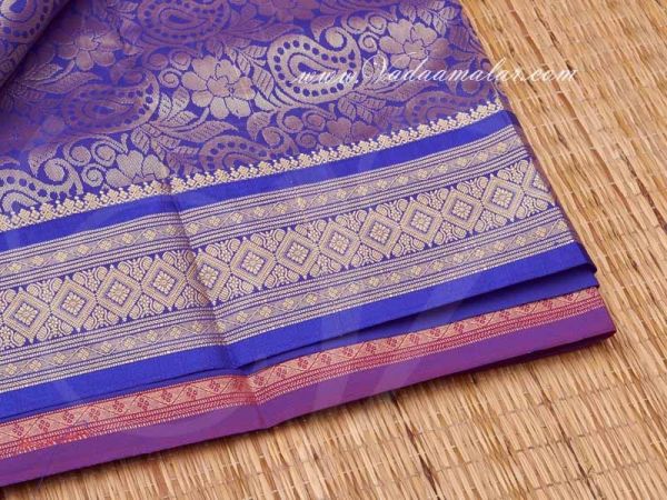 Pink Poly Cotton Art Silk Saree With Zari Border Traditional Indian Sarees Online