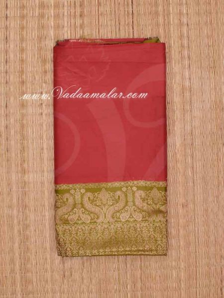 Rust Red Batter Silk Saree With Zari Border Traditional Indian Sarees Online