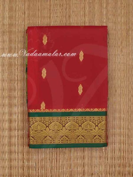 Red Art Silk Saree Poly Cotton Indian Sarees Buy Now Online