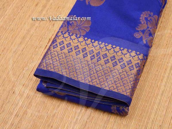 Saree Blue Art Silk Sari For Women Gift Saris Buy Now 6.2 Meter