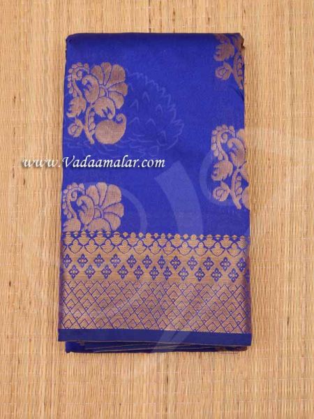Saree Blue Art Silk Sari For Women Gift Saris Buy Now 6.2 Meter