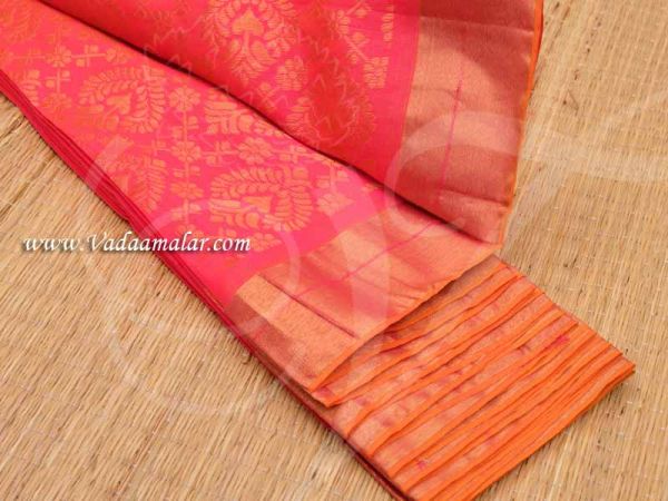 Pink Saree With Blouse Piece Wide Border Gift Collection Buy Online