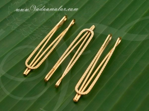 12 pieces Gold Color Saree Clips Pin Sari Pletas Holder Buy Now